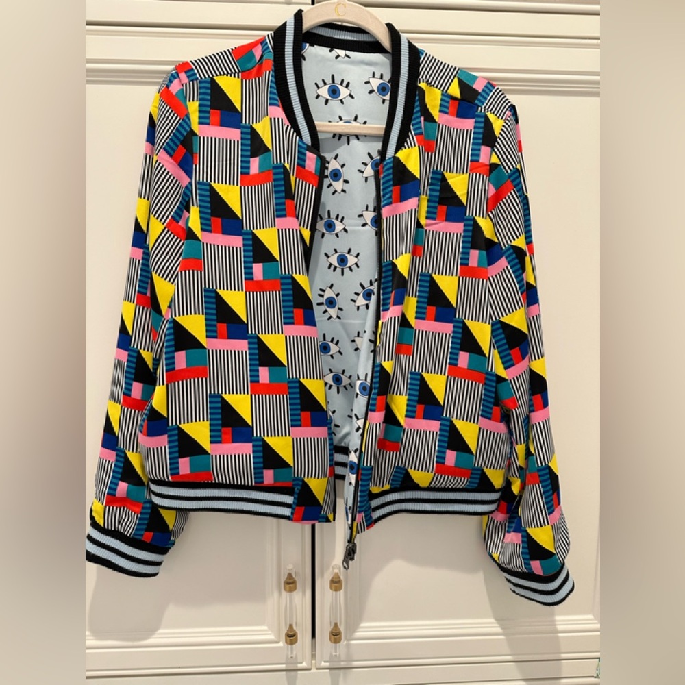 Colorful Geometric Patterned Jacket
